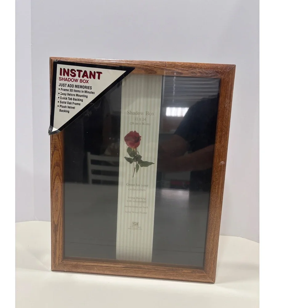 Structural Industries Instant Shadow Box 11x14 Solid Oak Frame Velvet IS1114HYC